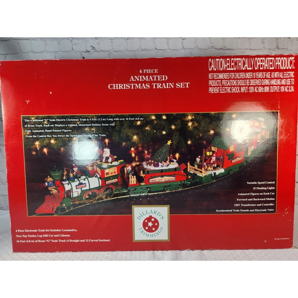Dillard's "Trimmings" 4-Piece Animated Christmas Train Set